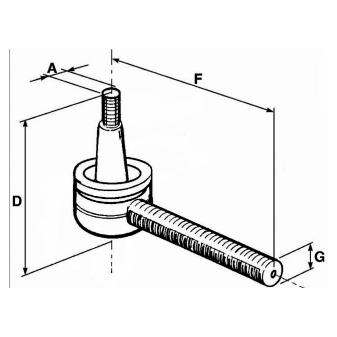 Testina sterzo filetto perno 24x1,5 dx trattori FIAT - LAMBORGHINI - SAME