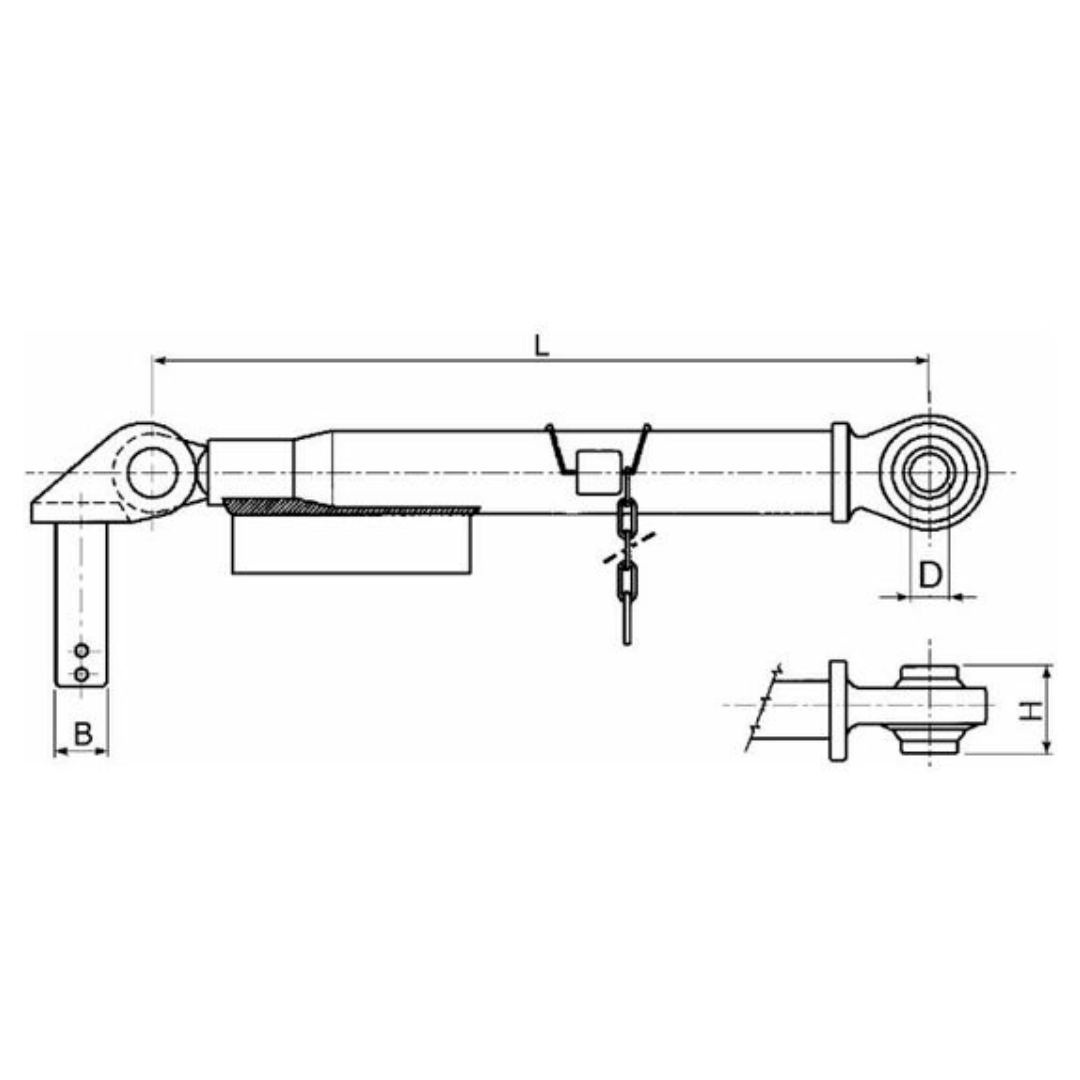 Stabilizzatore laterale 90° sollevatore adattabile a Fiat 5123273. Per trattori Fiat 80.90 100.90 110.90 82.93 82.94 88.93 88.94 80.66 680 780 980 666 766