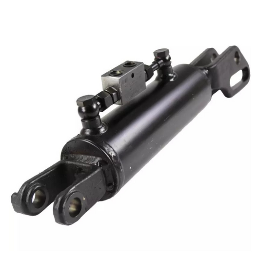 Braccio laterale idraulico per trattori Fiat, New Holland e Case IH. Dimensioni 520x80x40 mm, stelo Ø 40 mm, forcella Ø 26 mm. Per serie 90, 80, TL, 93, 94.