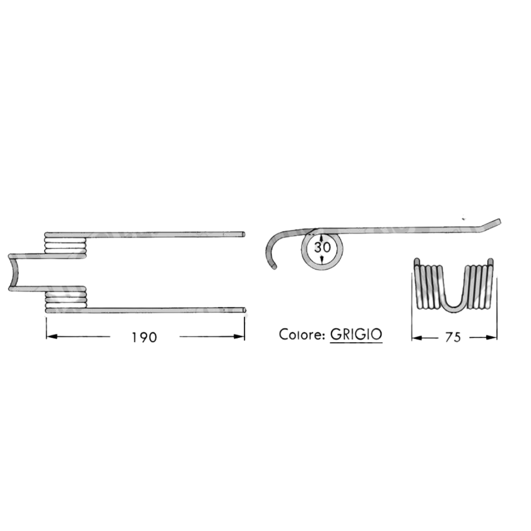 Dente molla per raccoglitore pressa/rotopressa Gallignani. Ricambio resistente per una fienagione efficiente. Acquista online al miglior prezzo! 🚜✅