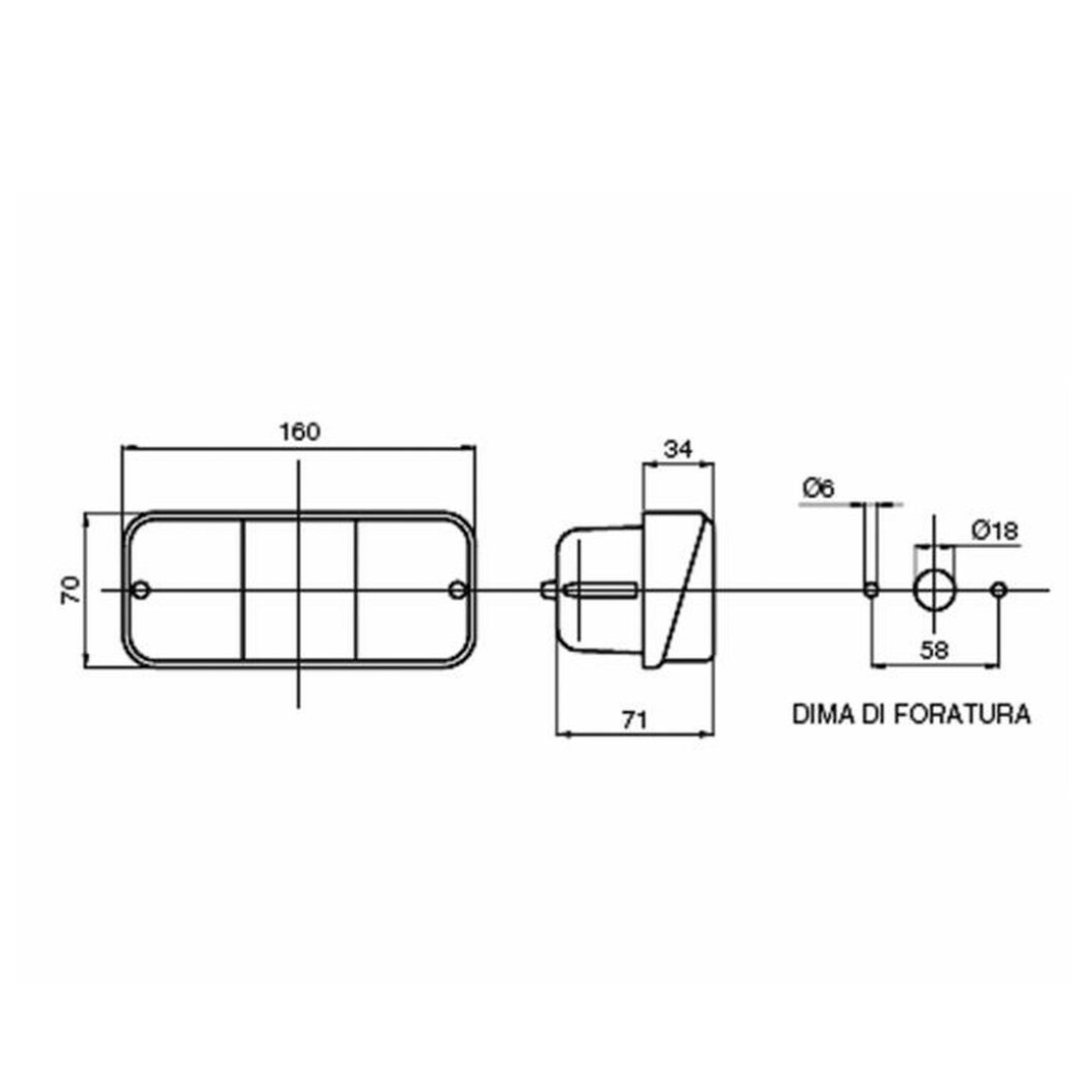 Fanale posteriore destro alogeno Same cod. 2.8059.524.0 con 3 funzioni (posizione, direzione, stop). Misure 162×70 mm, lampadine incluse, omologato ECE.