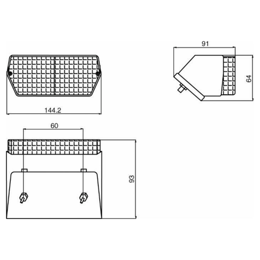Fanalino anteriore sinistro per trattori Fiat Serie Oro 12-24V, luce posizione e direzione, lampadine incluse, omologato ECE. 640, 540, 600, 500, 1000, 1300