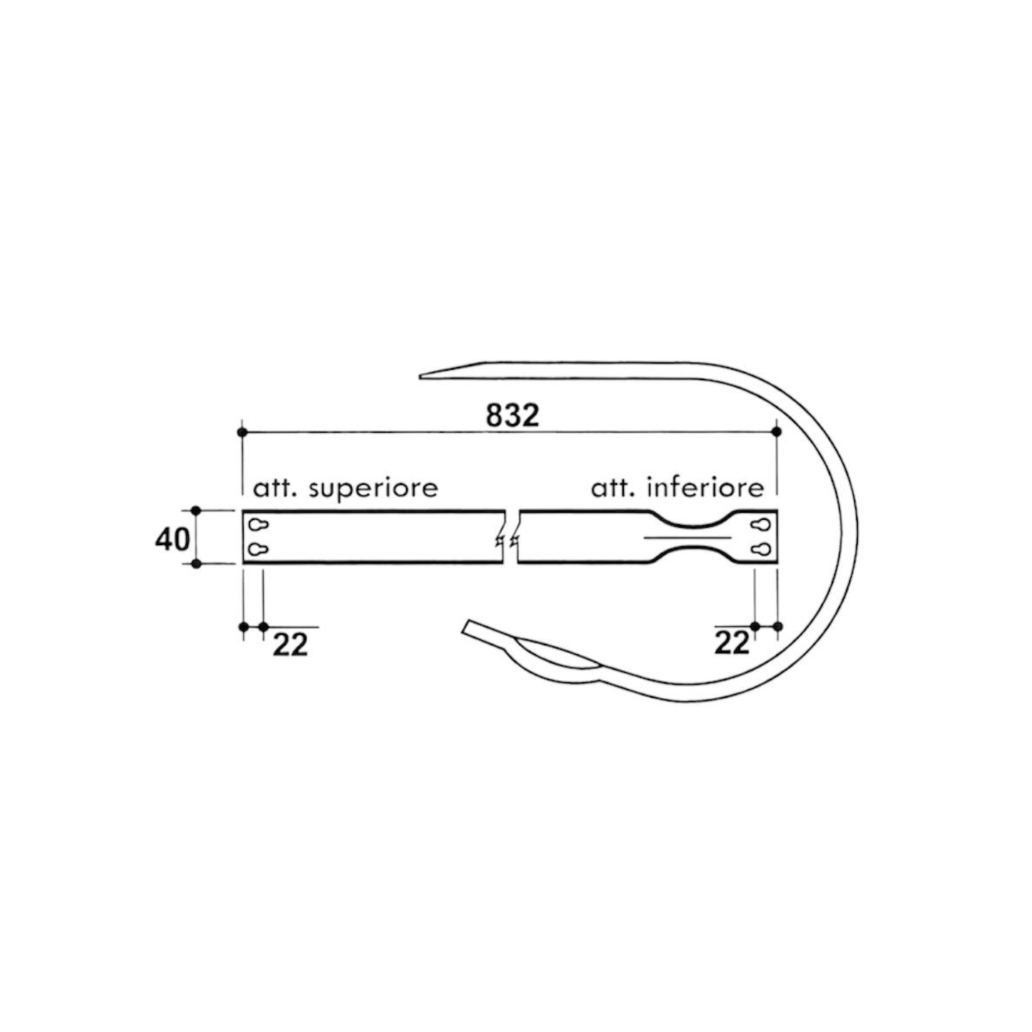 Fascia raccoglitore per rotopresse Gallignani FB212 FB215, Fort, Laverda e Morra. Ricambio resistente sviluppo 832 mm.