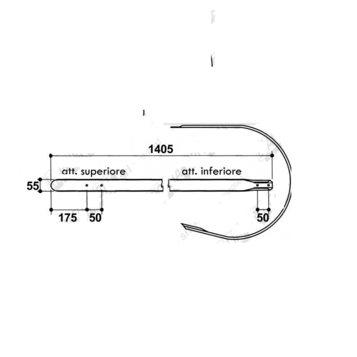 Fascia raccoglitore Gallignani 53.05.041 per imballatrici e rotopresse. Compatibile con 5690, 6190, 7100, 8190 e Rotob. 9500.