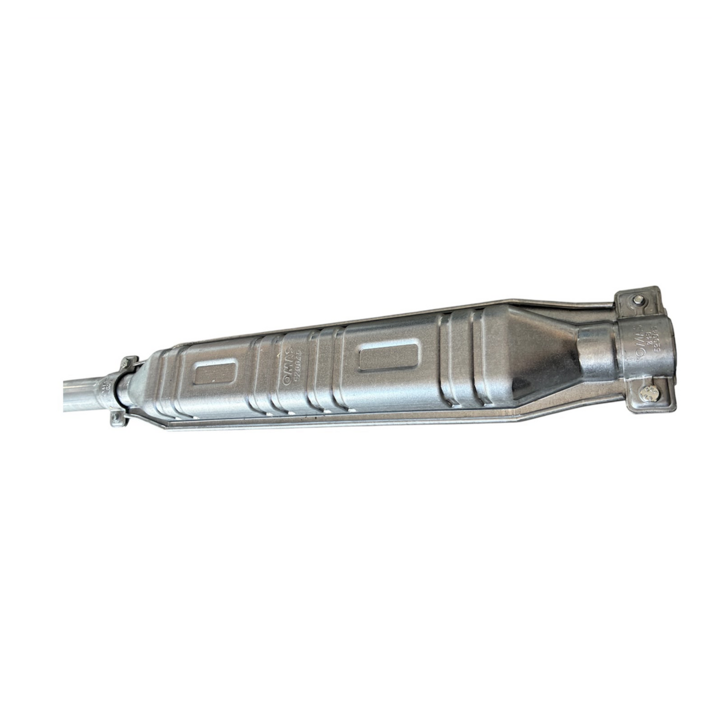 Kit silenziatore quadro per trattori Fiat con prolunga curva e collare completo. Riduce rumore e vibrazioni, facile da installare, Made in Italy.