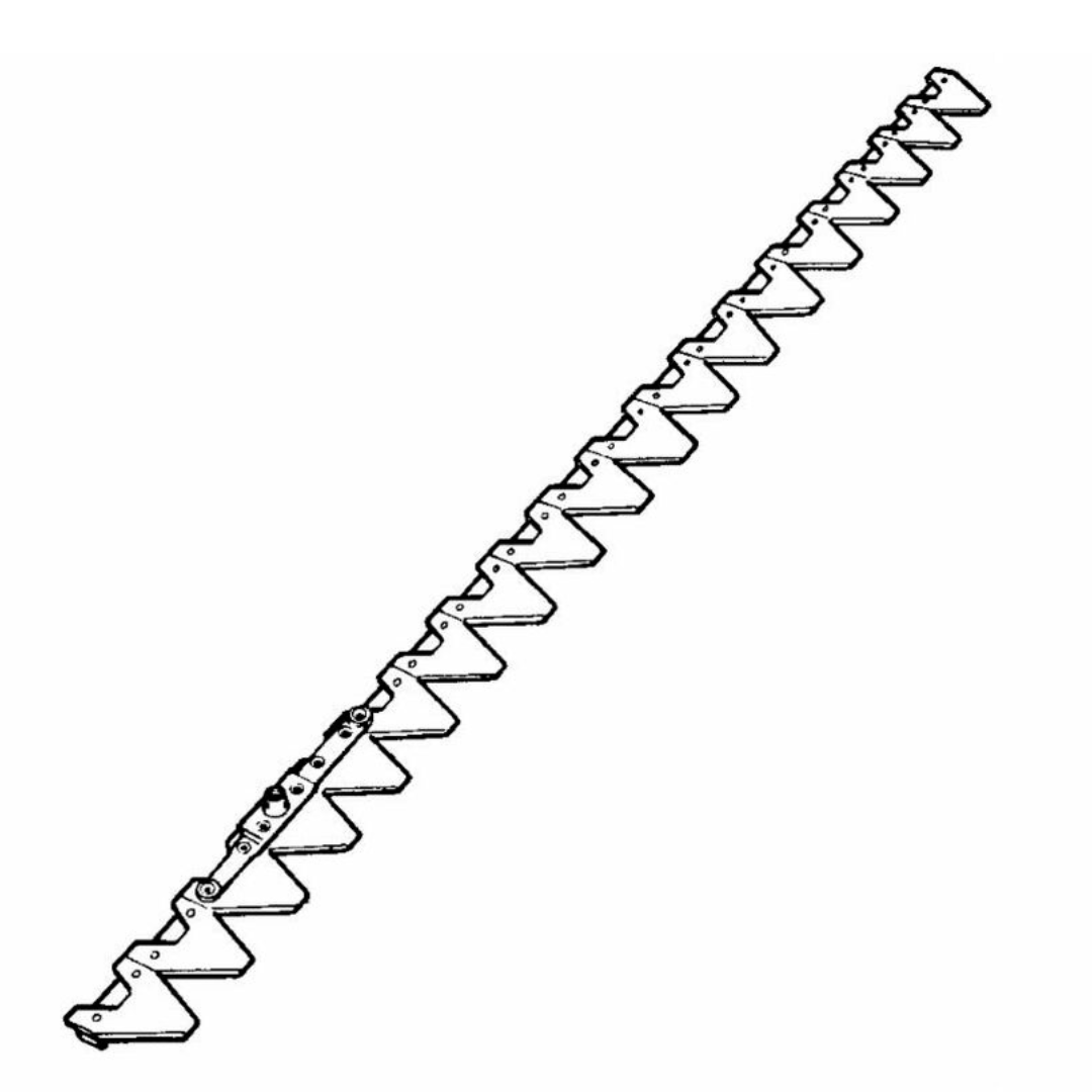 Lama per motofalciatrice agricola a 19 sezioni rigate della lunghezza di 1,40 m. Adattabile al riferimento originale BCS 590206888 e compatibile con BCS 622.
