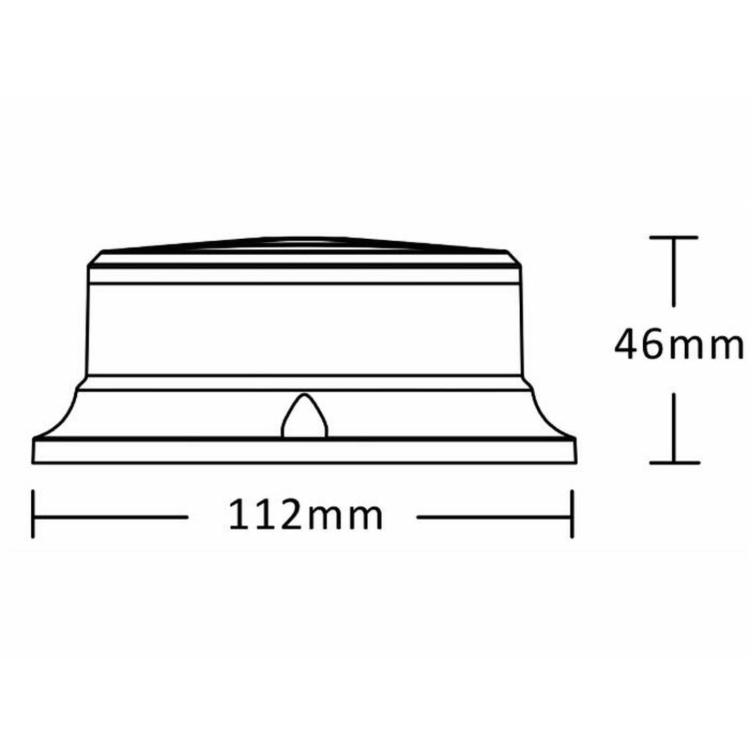 Lampeggiante LED 12–24V con base magnetica, 18 LED, 7 modalità, IP67. Certificato ECE R10 e R65. Resistente, potente e ideale per mezzi agricoli e industriali.