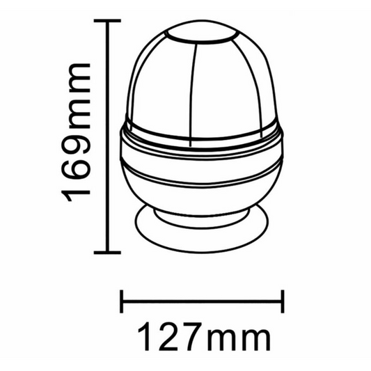 Girofaro alogeno 12V 55W con base magnetica, luce rotativa, IP67. Certificato ECE R10 e R65. Resistente da -30°C a +60°C Ideale per mezzi agricoli e industriali