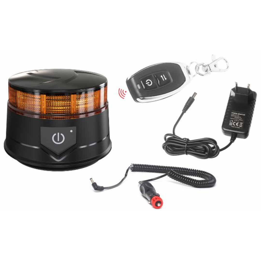 Girofaro LED wireless con telecomando e caricabatteria. 30led con 7 flash selezionabili