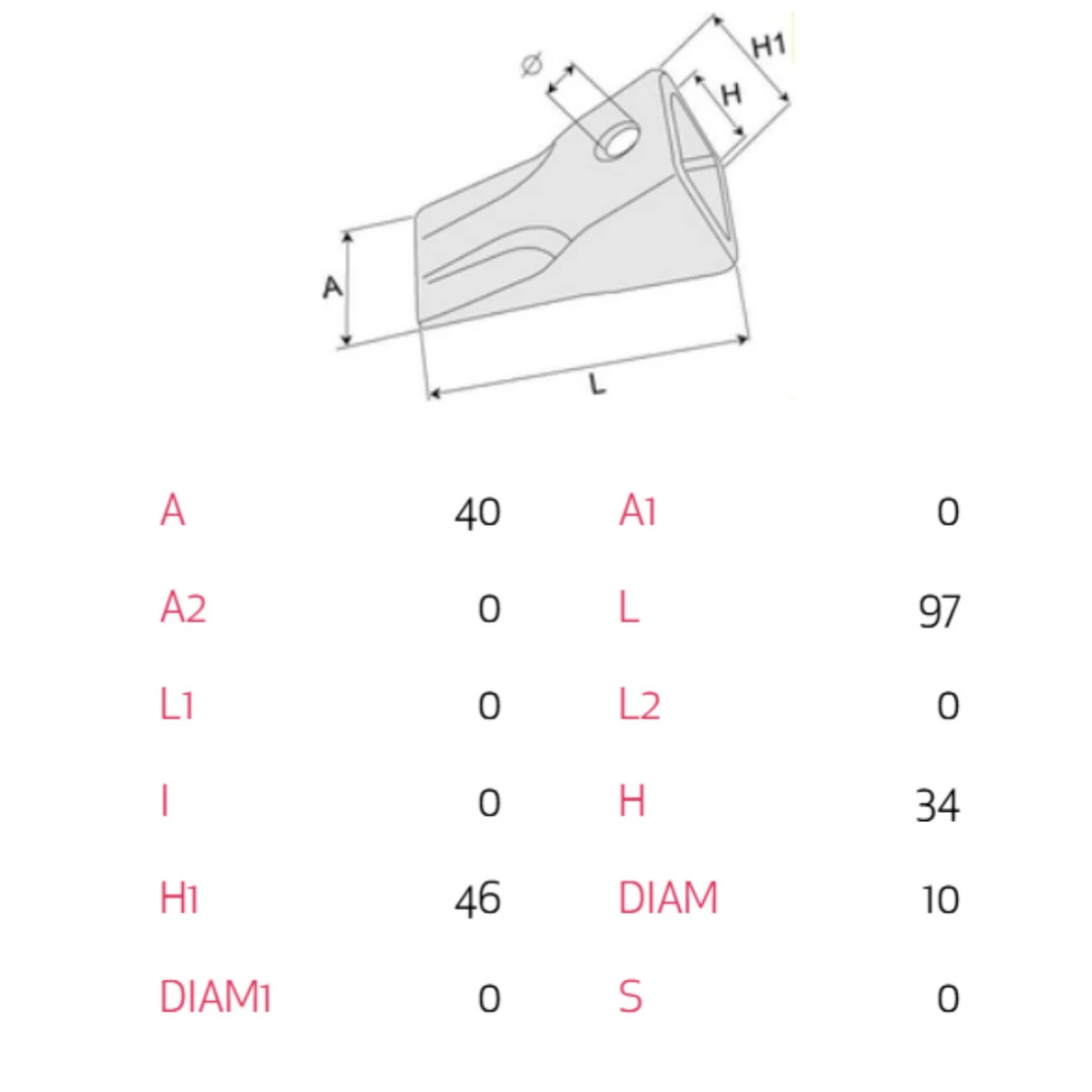 Mini capsule dente verticali per benna miniescavatori e minipale. Ricambio resistente e durevole, facile da montare. Qualità Made in Italy