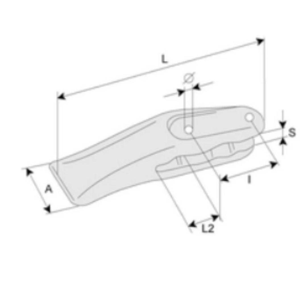 Minidente a forcella in acciaio per escavatori, miniescavatori e minipale. Resistente e affidabile, compatibile con vari modelli e marchi
