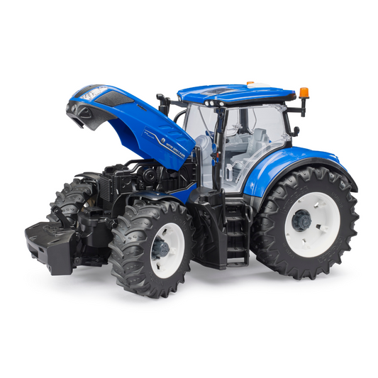 Modellino Bruder New Holland T7.340 in scala 1:16. Realistico, resistente e compatibile con accessori. Ideale per collezionisti e bambini. Fiat Trattori.