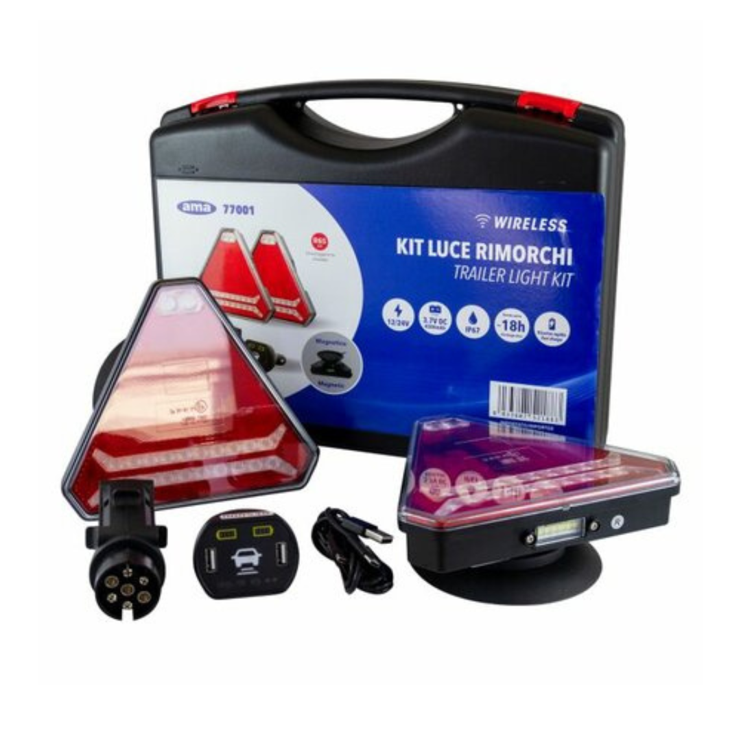 KIT LUCI LED WIRELESS con monitor - NEW - per carrelli, rimorchi e macchine agricole