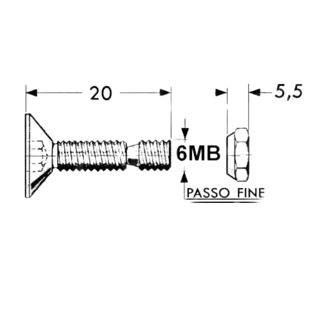 Vite + dado per cinghia rotopressa universale
