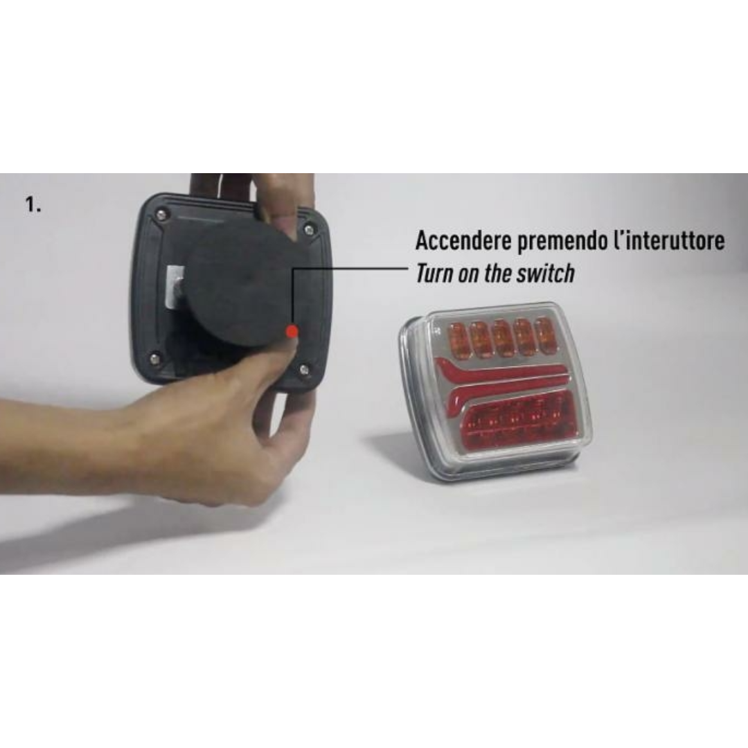 KIT LUCI LED WIRELESS (senza filo) - per rimorchi, carrelli, roulotte e macchine agricole