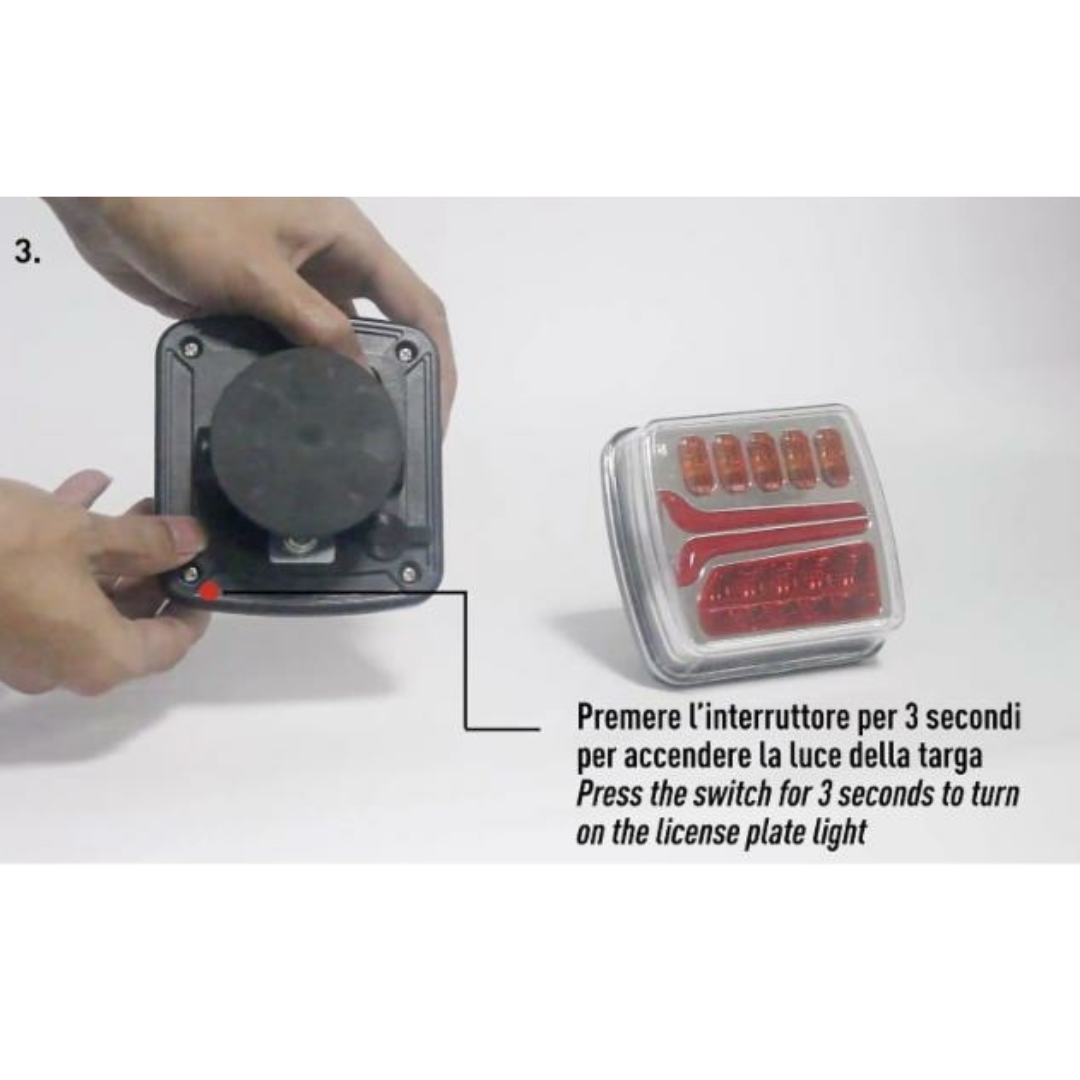 KIT LUCI LED WIRELESS (senza filo) - per rimorchi, carrelli, roulotte e macchine agricole
