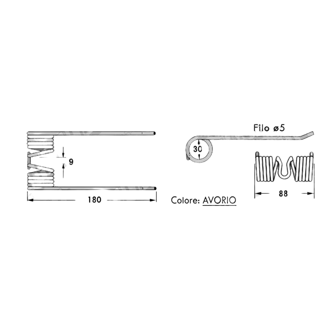 Dente/Molla per raccoglitore pressa/rotopressa CICORIA