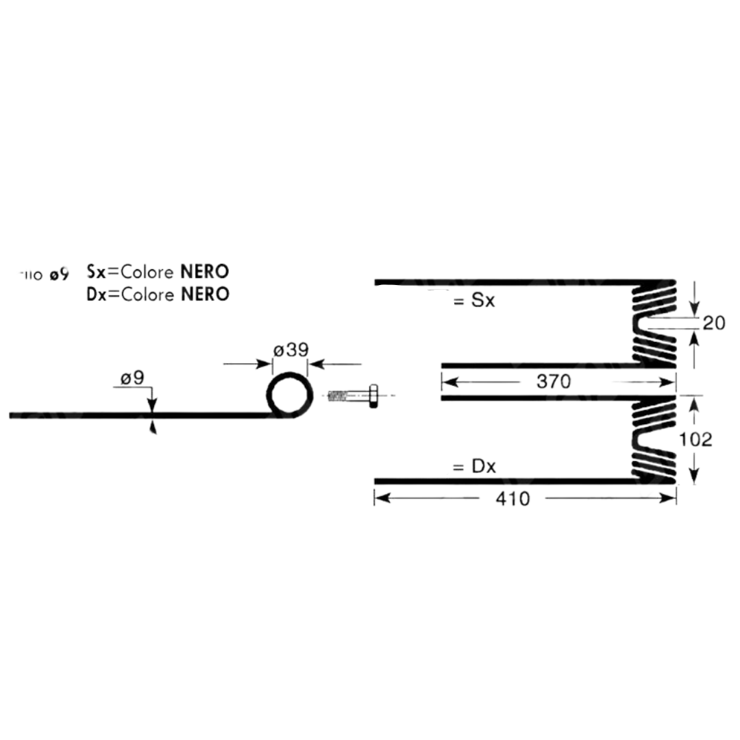 Dente/Molla per girello/voltafieno ACMA - FAZA (destro)