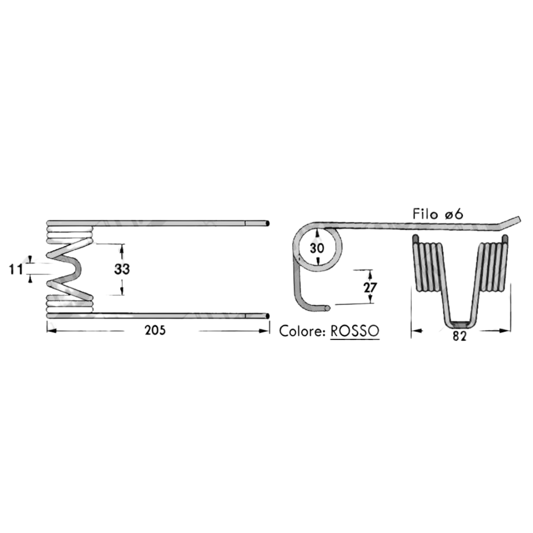 Dente/Molla per raccoglitore pressa/rotopressa ABBRIATA