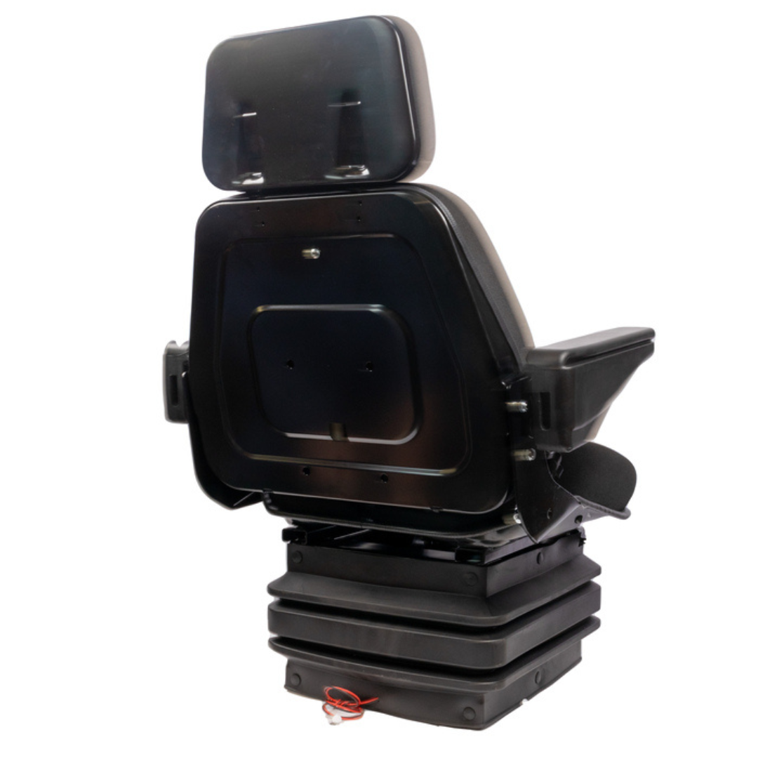 Sedile TOP in tessuto nero con molleggio PNEUMATICO per trattori Fiat 100/90 110/90 F100 F130 WINNER, New Holland, Same