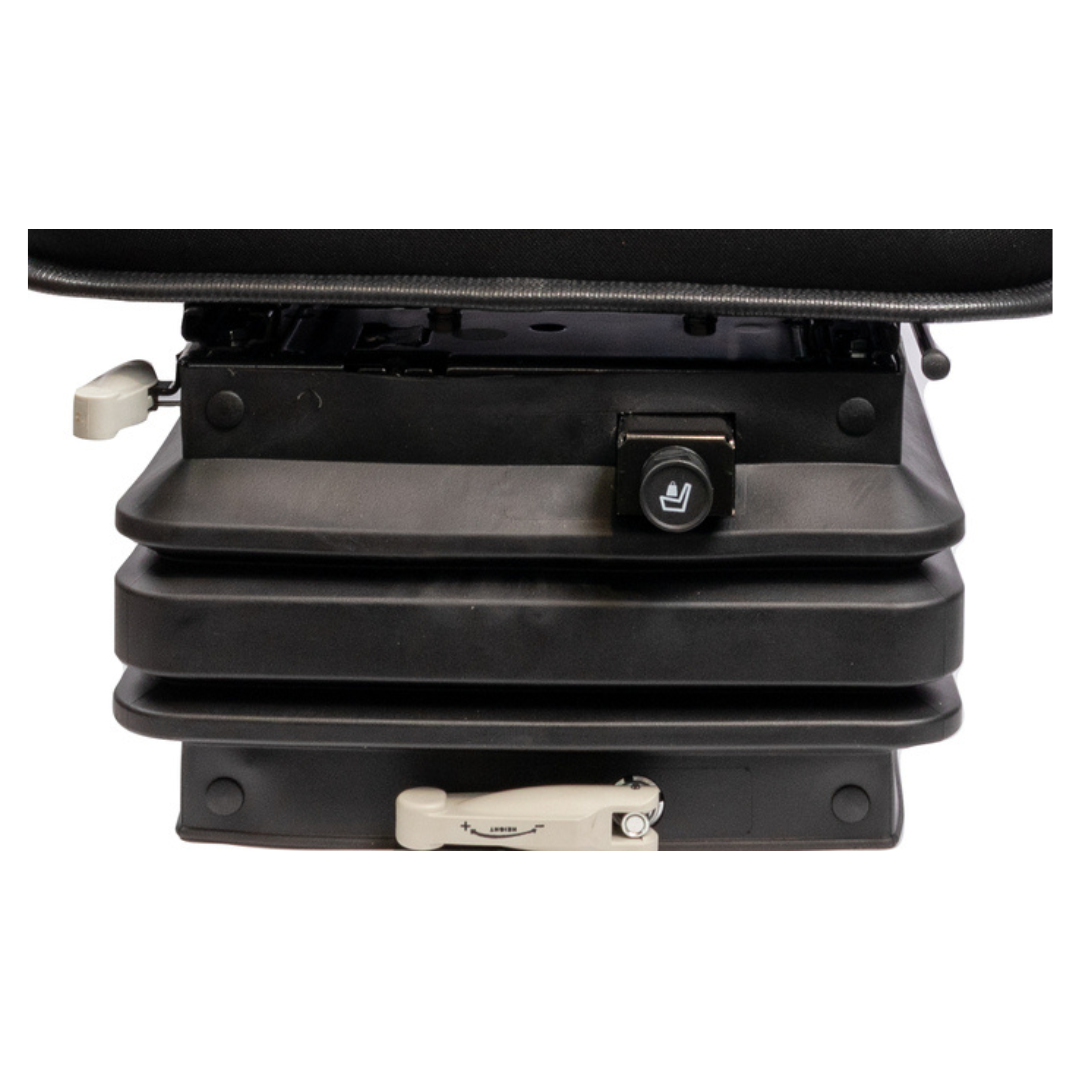 Sedile TOP in tessuto nero con molleggio PNEUMATICO per trattori Fiat 100/90 110/90 F100 F130 WINNER, New Holland, Same
