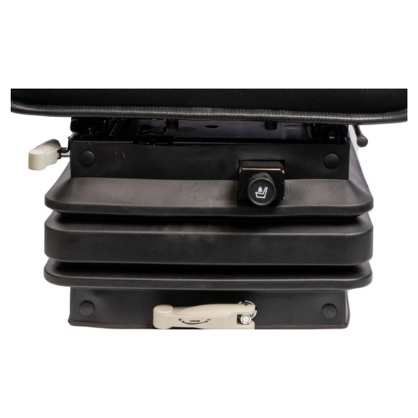 Sedile TOP in tessuto nero con molleggio PNEUMATICO per trattori Fiat 100/90 110/90 F100 F130 WINNER, New Holland, Same