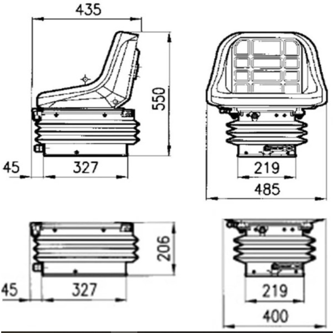 Sedile Cobo per trattori con molleggio meccanico. Comfort, resistenza e affidabilità per il tuo trattore Same, Landini, Antonio Carraro, Fiat, Goldoni. Provalo!