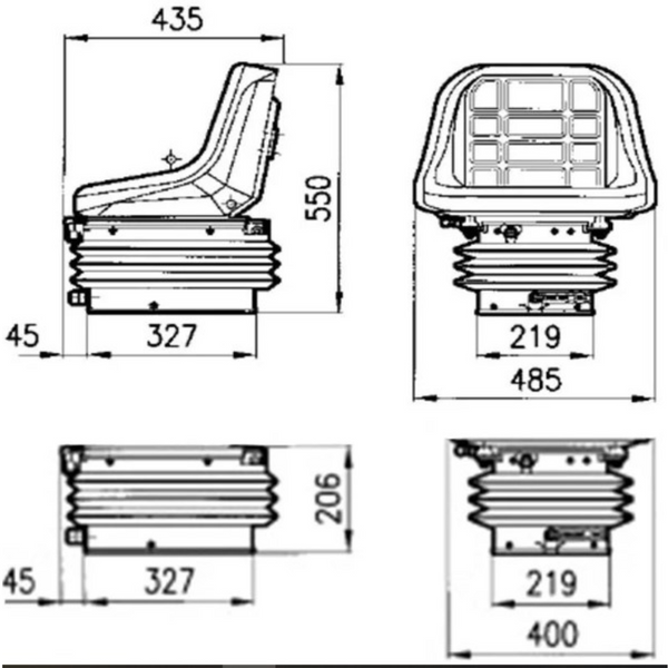 Sedile Cobo per trattori con molleggio meccanico. Comfort, resistenza e affidabilità per il tuo trattore Same, Landini, Antonio Carraro, Fiat, Goldoni. Provalo!
