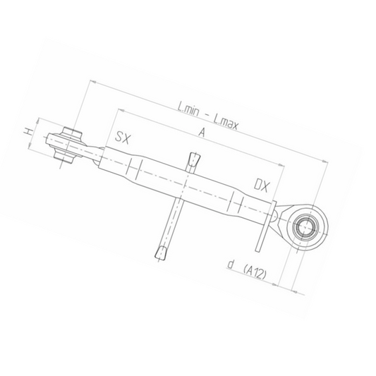 Terzo punto meccanico completo tipo Basic Categoria 2, 27x3, 340-460MM