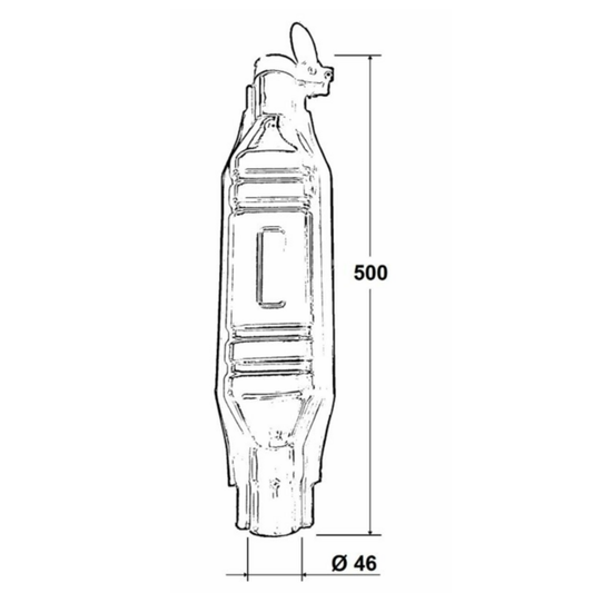 Silenziatore corto marmitta Ø46 mm con parapioggia per trattori Fiat, adattabile CNH 580710 Made in Italy resistente e facile da installare 300 350 355 455 500
