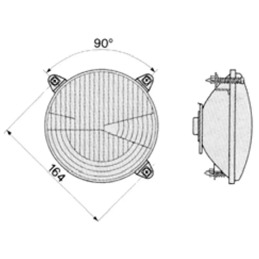 Faro anteriore rotondo Dx-Sx Cobo a 2 luci per trattori Landini 6550 7550 8550 6830 7830 5870 6070 8880 - Massey Ferguson 253 273 333 334 354 364 374 383 384 393 394