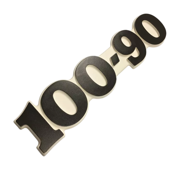 Stemma logo Fiatagri 100-90 originale CNH cod. 5132099. Decalcomania cofano laterale con fissaggio a vite, ricambio estetico per trattore Fiat 100/90.