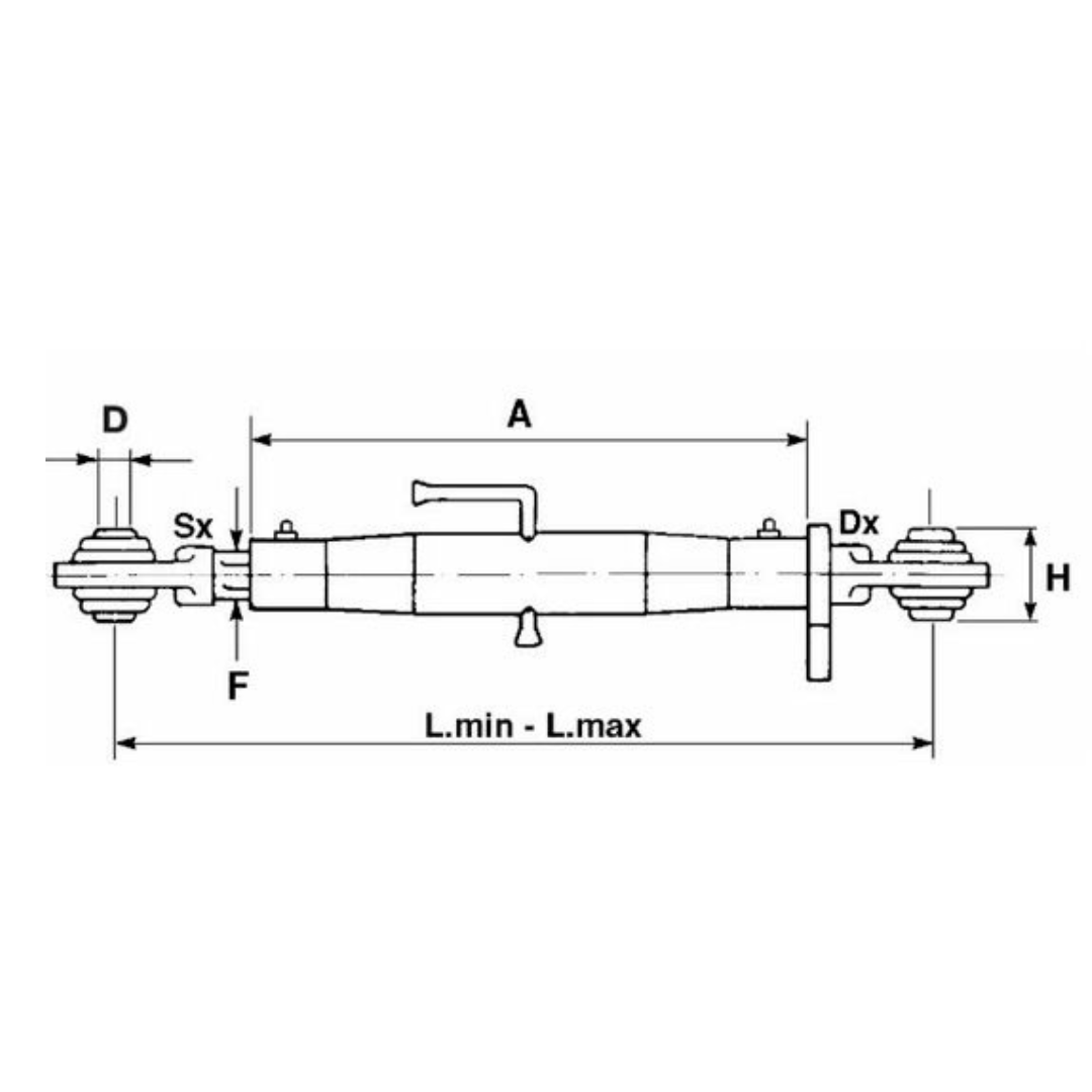 Terzo punto Top meccanico cat. 2, 27X3, 460-680mm