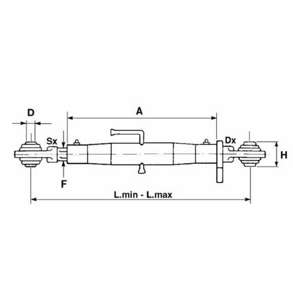 Terzo punto Top meccanico cat. 2, 27X3, 460-680mm