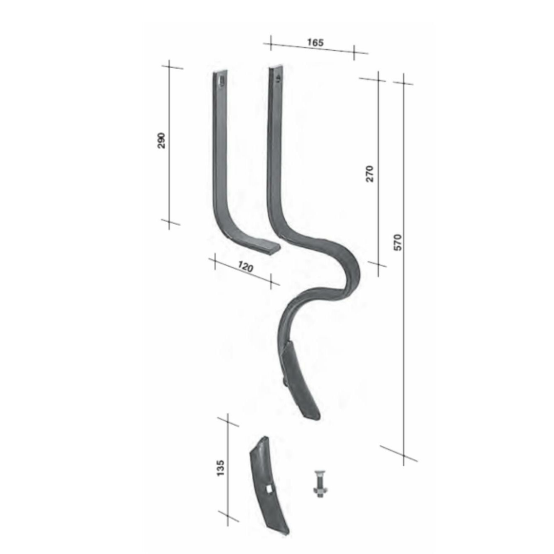 Rinforzo rompitraccia 32x10mm in acciaio al silicio - per seminatrici e vibrocoltivatori