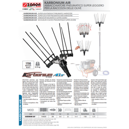 Abbacchiatore pneumatico ZANON Karbonium Air - leggero al carbonio