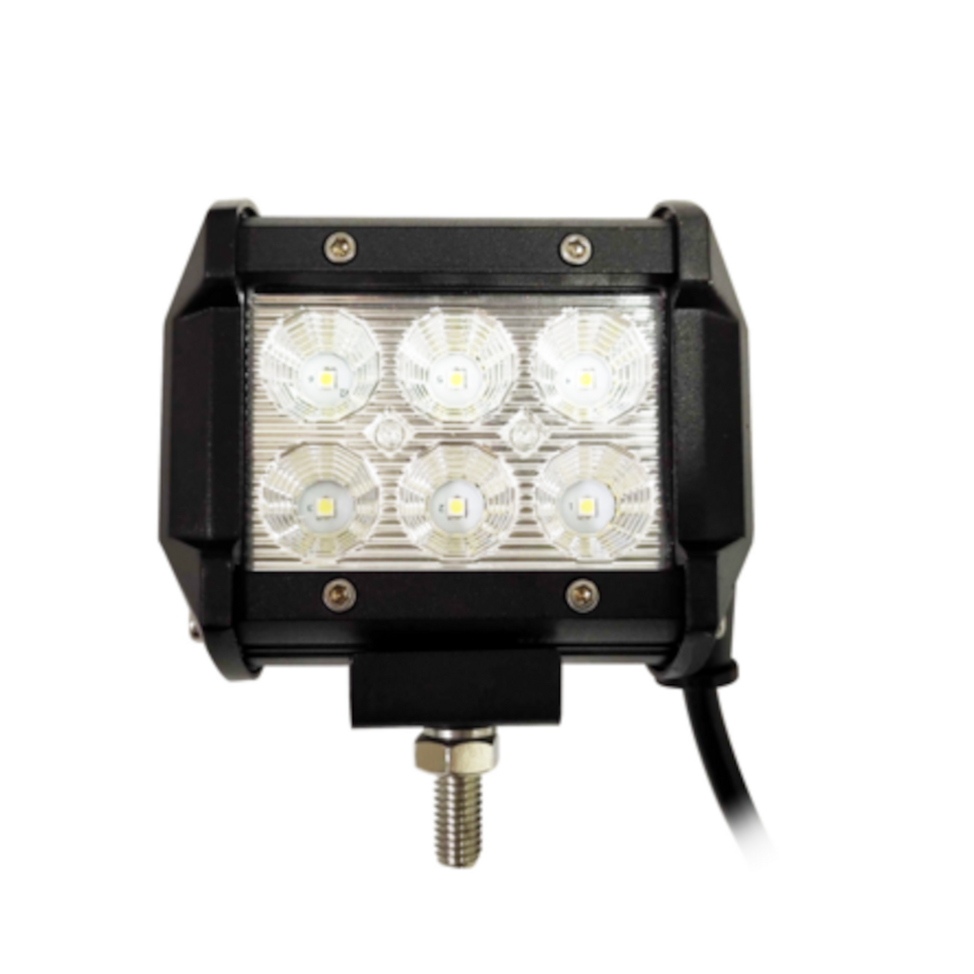 Barra LED da lavoro 18W 1620LM 10-30V con 6 LED Osram e fascio ampio 90°. Impermeabile IP68/IP69K, ideale per trattori e macchine agricole.