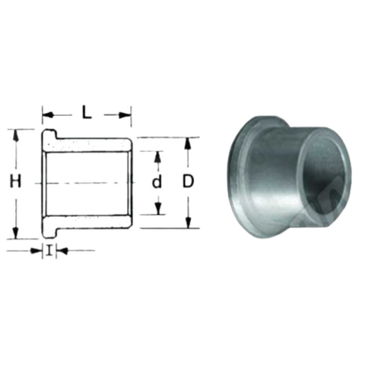 Boccola flangiata in nylon per biella infaldatore rotopresse, ideale per Wolvo, Wolagri, Fort e Gallignani. Ricambio ottimale per il settore imballaggio.