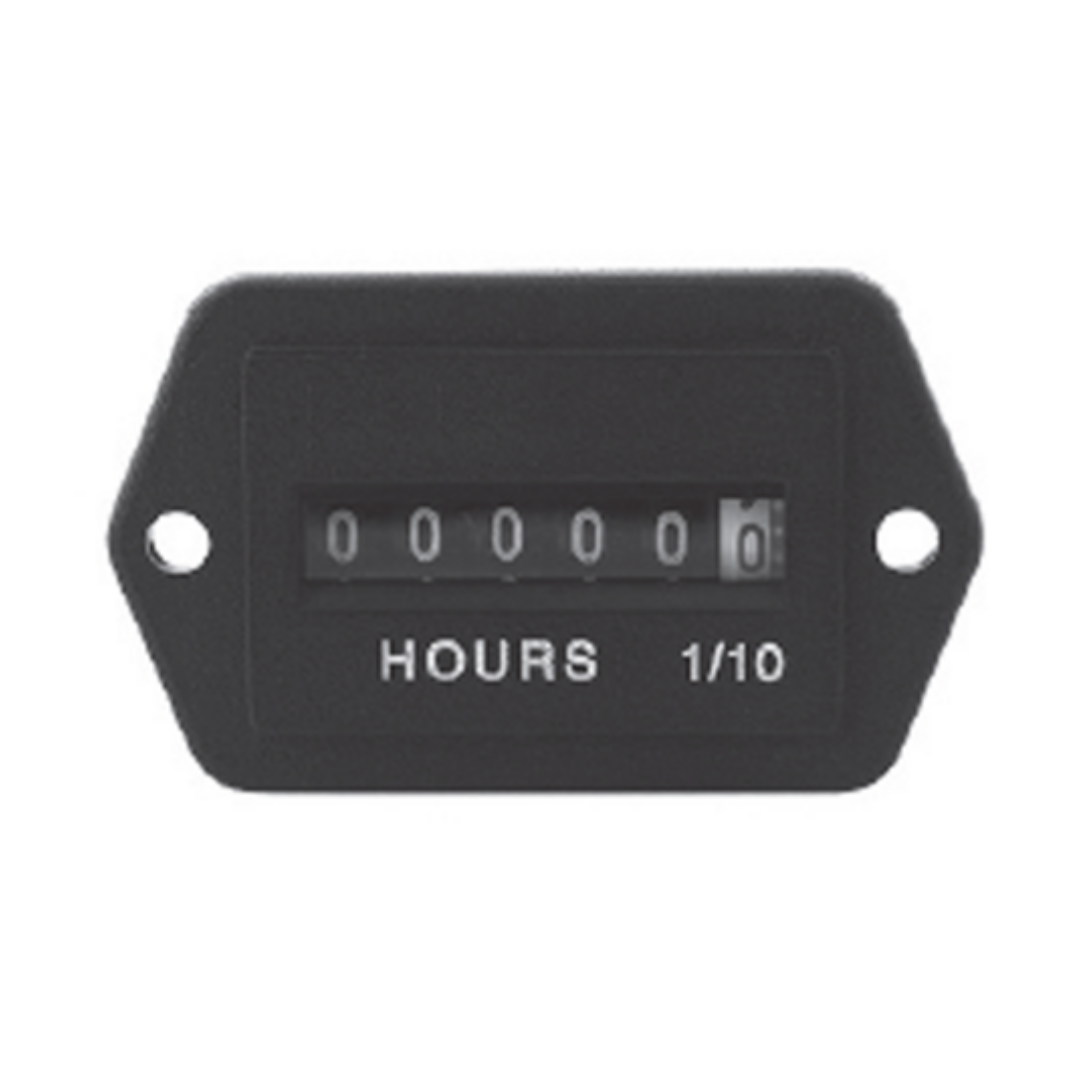 Contaore Analogico 10-80V – Preciso, Resistente e Versatile | Monitora con precisione il tempo di utilizzo di macchinari agricoli e industriali. Display analogico (0-9999,9 h), cristallo al quarzo, struttura sigillata IP66, resistente a urti e vibrazioni. Facile installazione.