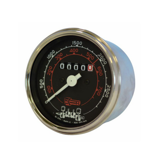 Contaore contagiri adattabile Fiat 4334916 completo di rinvio. Compatibile con trattori Fiat Serie Oro e Agrifull. Diametro 95 mm, ricambio affidabile e preciso