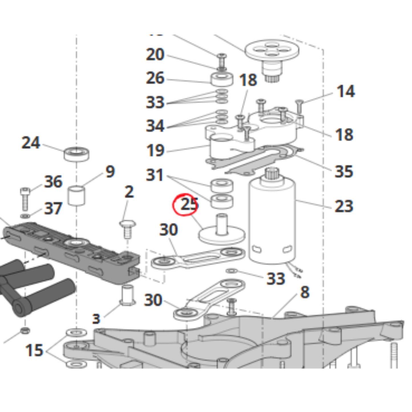 Corona Z35 originale ZANON per abbacchiatori elettrici Karbonium Evo, Karbonium, Falcon e Olivar. Ricambio per trasmissione e raccolta professionale delle olive