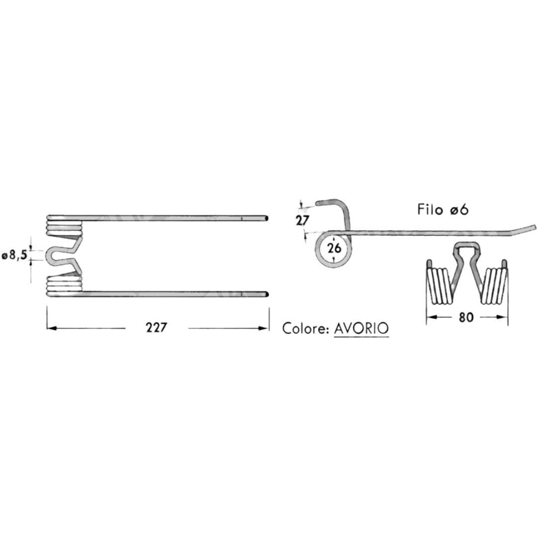 Dente molla fiengione per imballatrice Saimm Agrifull 136