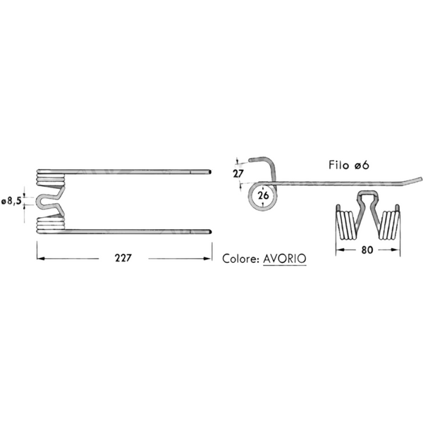 Dente molla fiengione per imballatrice Saimm Agrifull 136