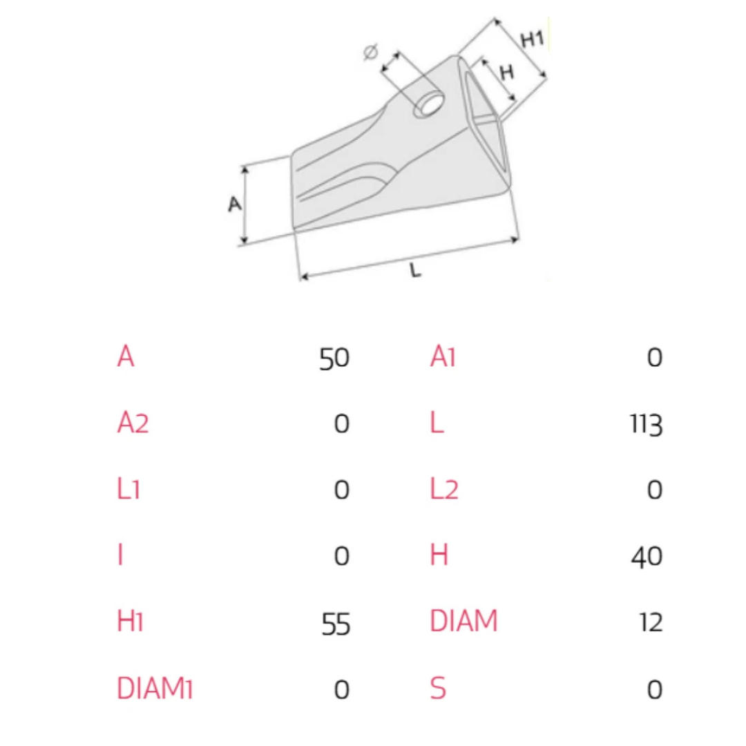 Capsula dente verticale per benna miniescavatori ed escavatori. Ricambio robusto, durevole e antiusura. Facile da montare. Qualità Made in Italy.