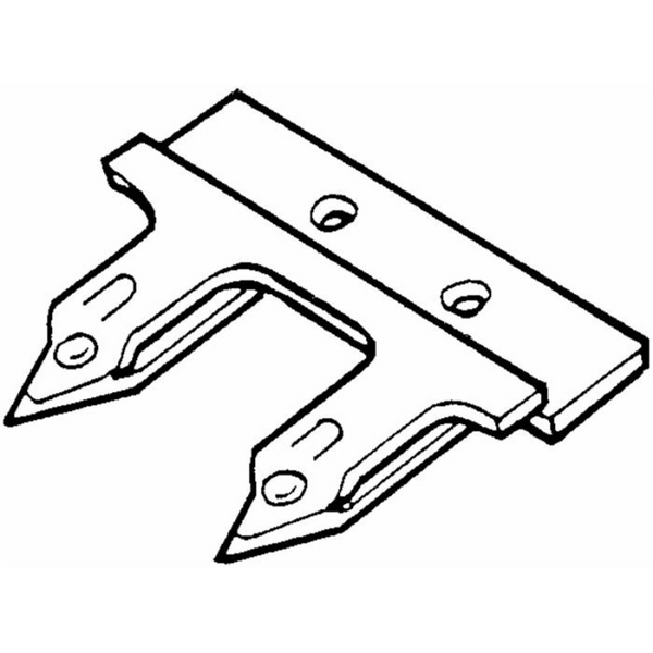 Dente doppio smontabile con 2 fori Ø 6,5 mm compatibile con Gaspardo FBR (13013270), G&S Superior 394/402  ed ENOROSSI BFS. Ricambio agricolo barra falciante.