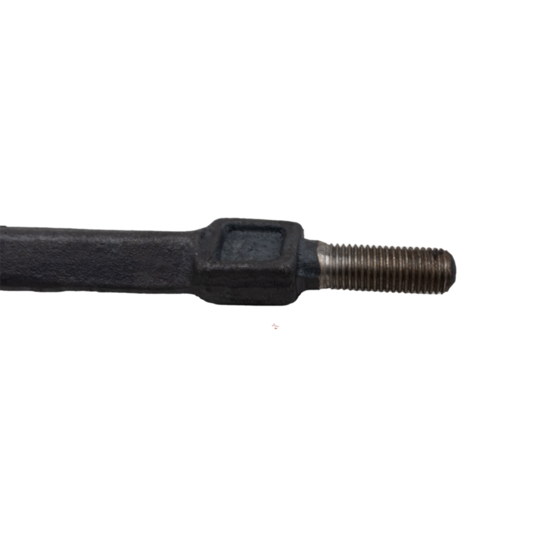 Dente quadro per erpice tipo 3 con dado e rondella. Filettatura M16, lunghezza 248 mm. Ricambio resistente per attrezzature agricole e lavorazioni del terreno.