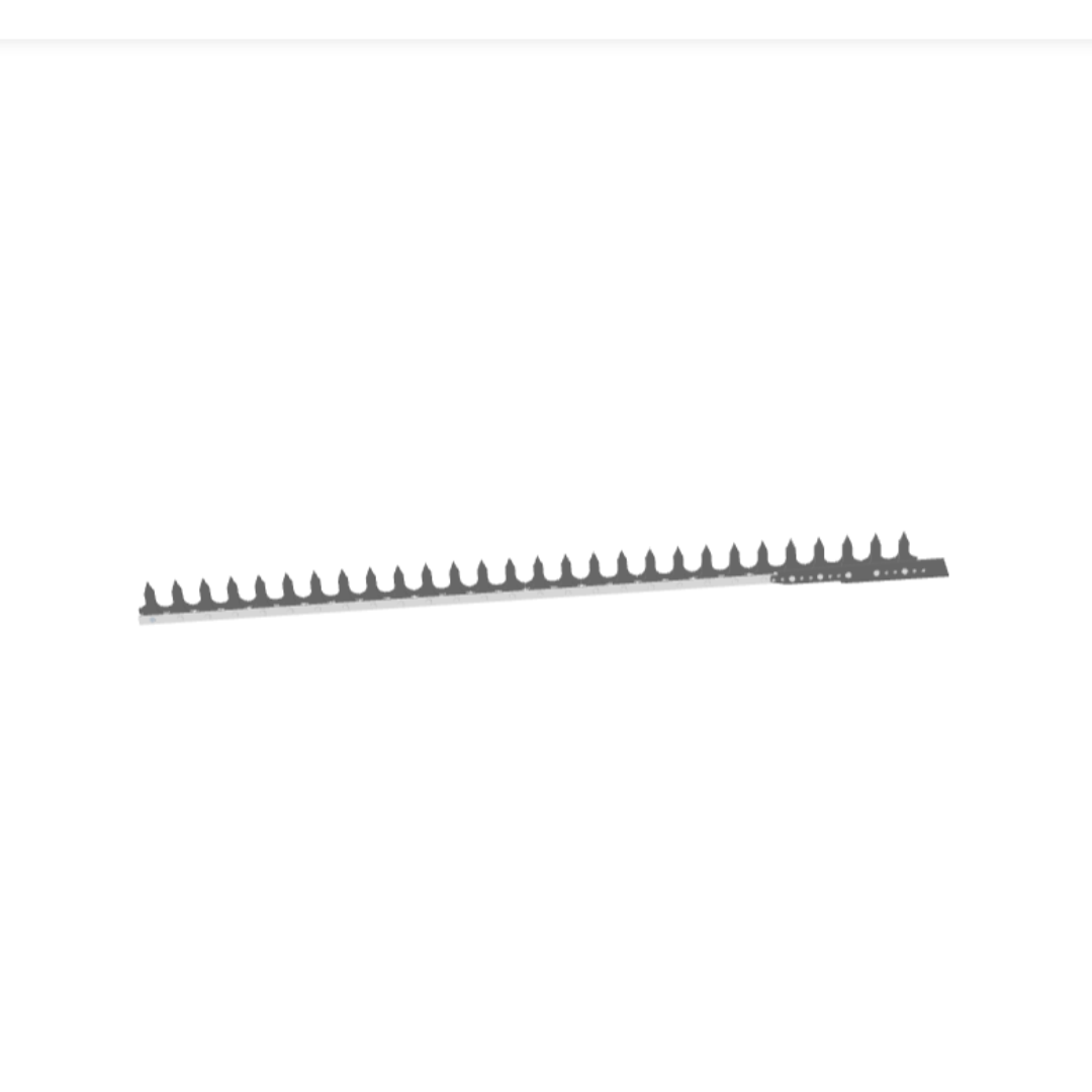 Dentiera 14 denti con dente doppio smontabile a vite per barra falciante Enorossi BFS 210. Ricambio originale di alta qualità.