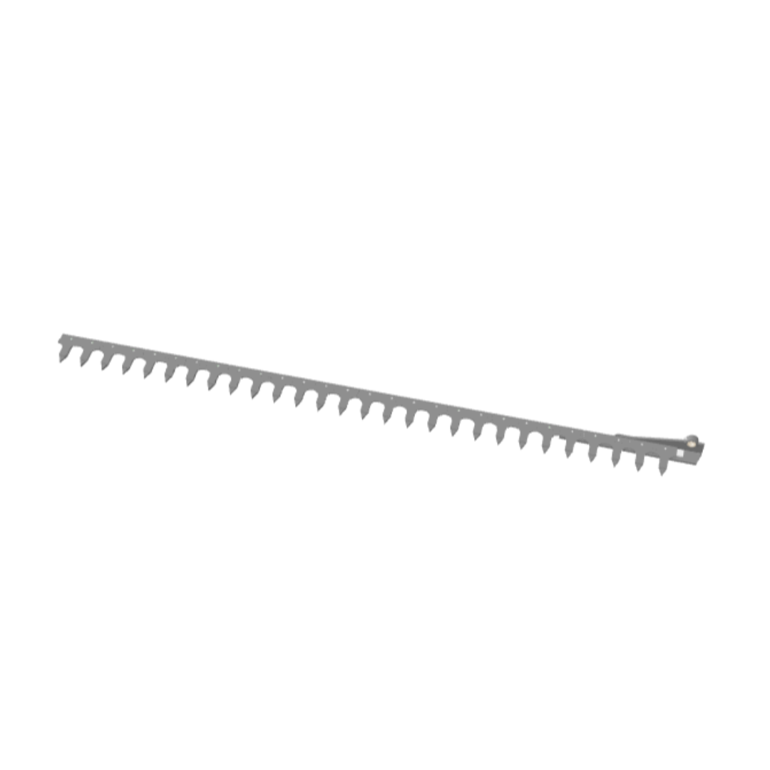 Dentiera 14 denti con dente doppio smontabile a vite per barra falciante Enorossi BFS 210. Ricambio originale di alta qualità.