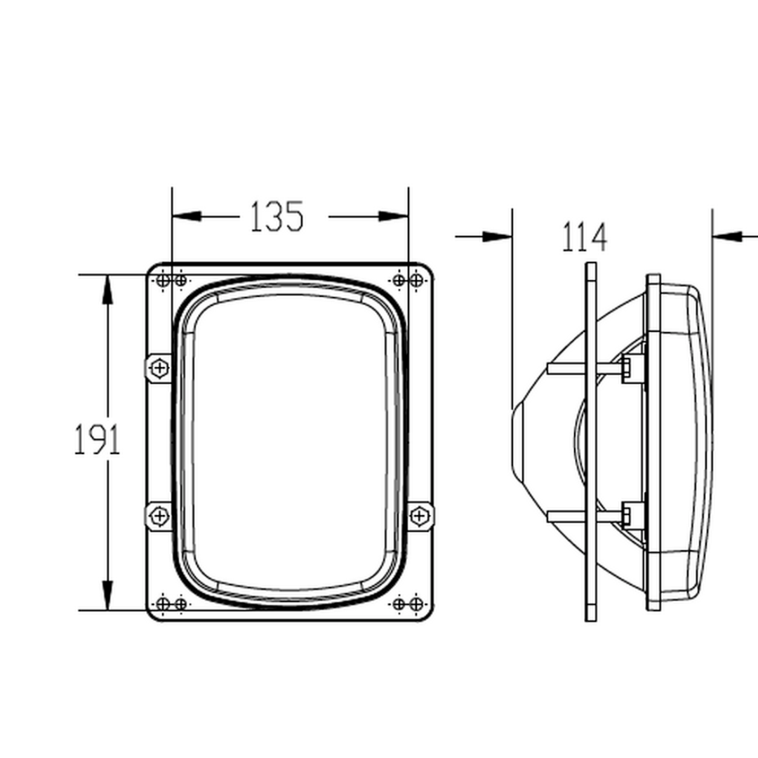 anale anteriore per Fiat 80.90 70.90 70.66 80.66 100.90 110.90. Lampade incluse per luce abbagliante e anabbagliante