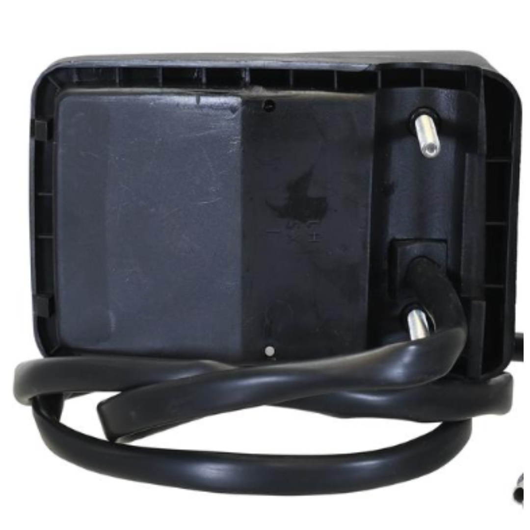 Fanale anteriore sinistro COBO 2 luci 12V per Fiat, Ford e New Holland, rif. 5146292 82009121. Misure 122x82x85 mm, foro Ø26 mm, lampade incluse